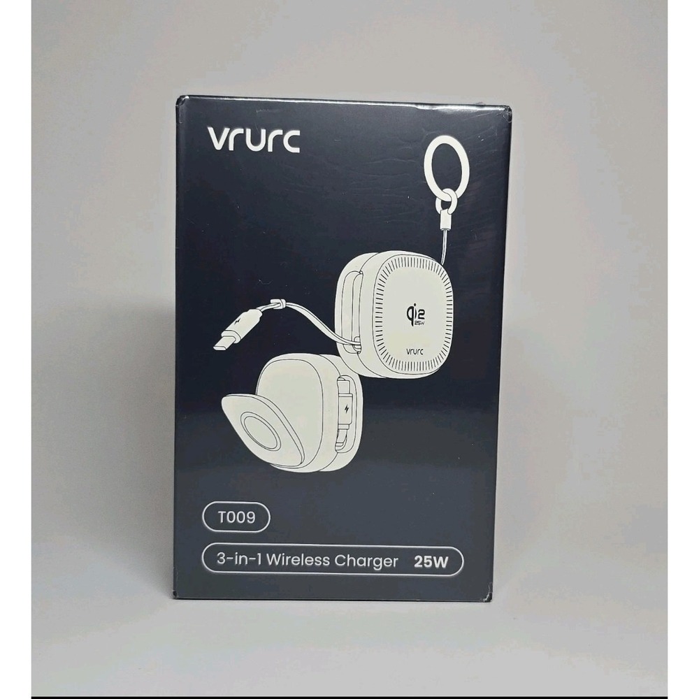 Vrurc 3 In 1 Charging Station Qi2.2 25W Magnetic Wireless Charger 45W Adapter